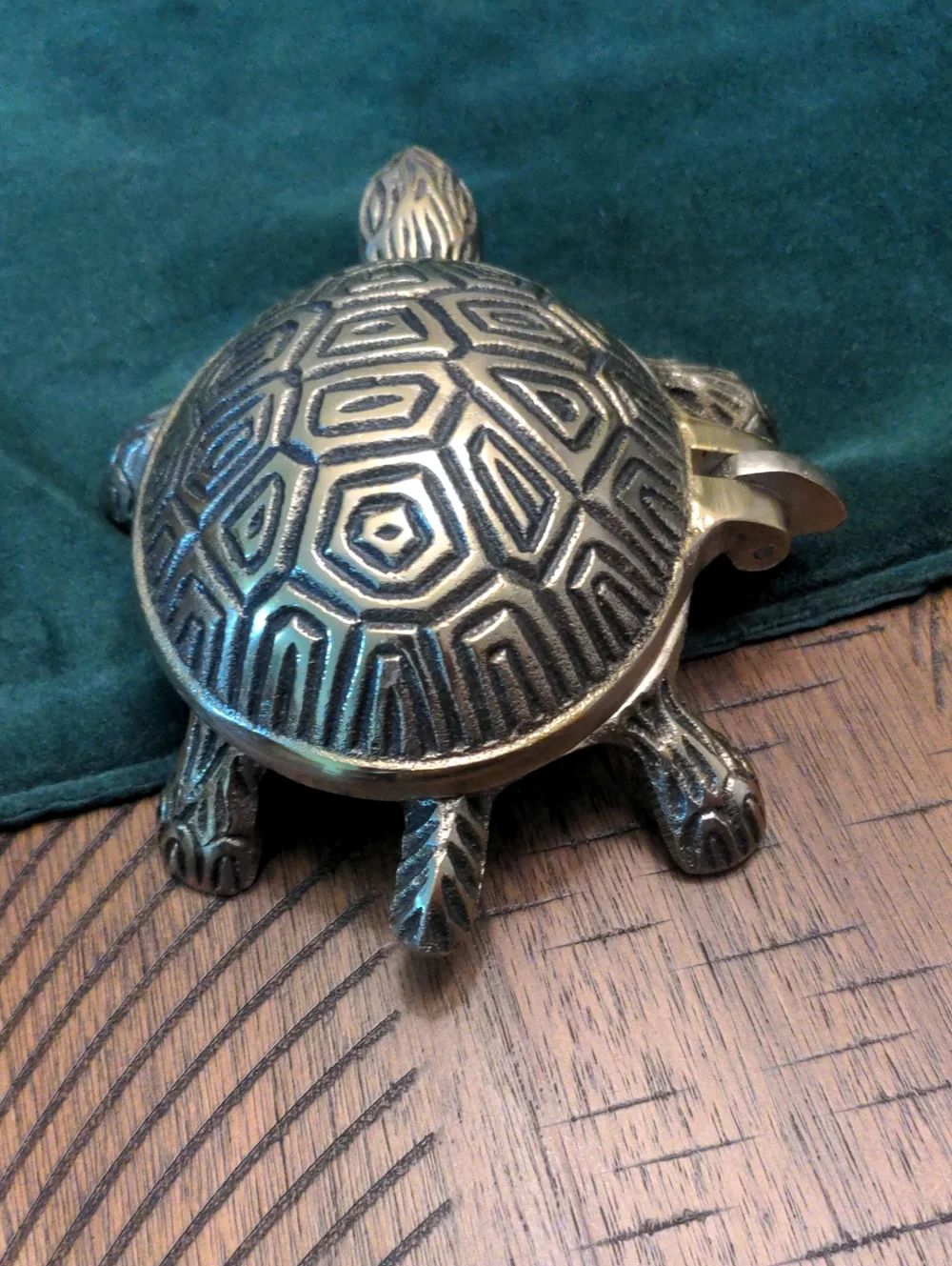 Antique gold Turtle Trinket Box